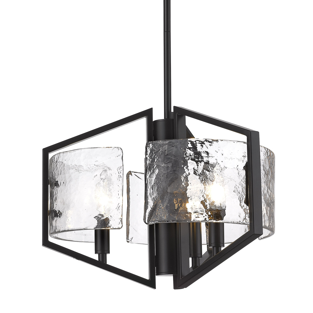 Golden Lighting Varsha 3-light Pendant in Matte Black